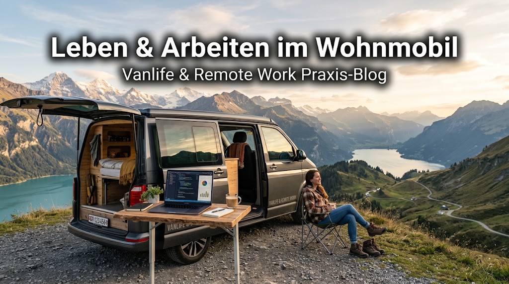 Blog Leben und Arbeiten im Wohnmobil: Vanlife und Remote Work Leitfaden mit Campervan in den Bergen